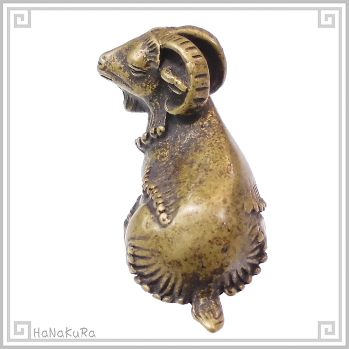 中華金物 523-03 銅彫刻 羊 ヒツジ 手彫り 4.6cm | 中華金具、金物、鈴