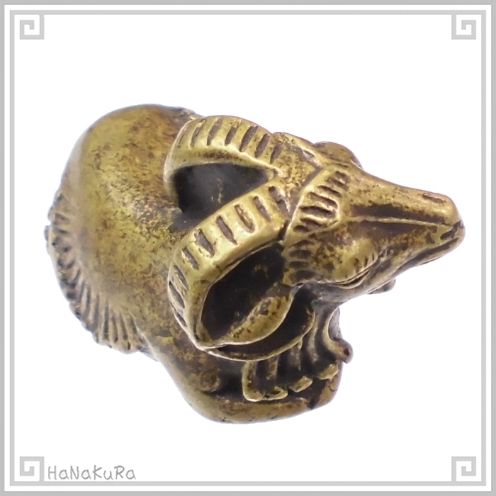 中華金物 523-03 銅彫刻 羊 ヒツジ 手彫り 4.6cm | 中華金具、金物、鈴